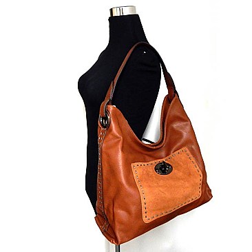 Felt-suede Pocket Fashion Modern Hobo