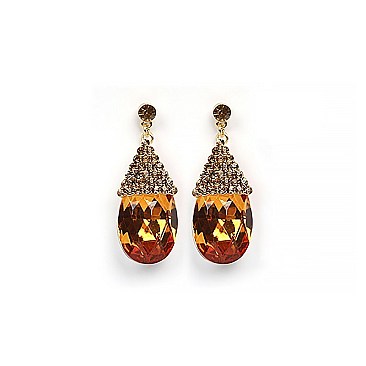 ELEGANT DANGLY TEARDROP RHINESTONE EARRING SLSE9027