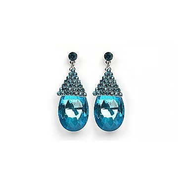 ELEGANT DANGLY TEARDROP RHINESTONE EARRING SLSE9027