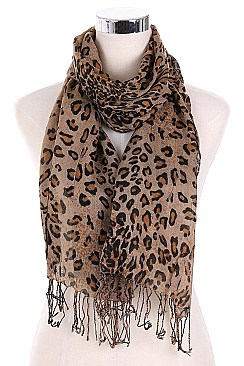 Pack of 12 (pieces) Assorted Leopard Scarves