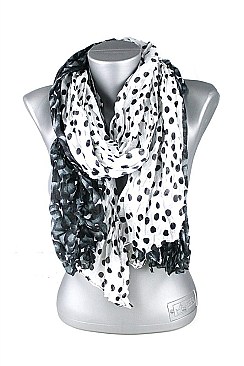 Pack of (12 Pieces ) Assorted Color Two Tone Polka Dot Scarves FM-SF106