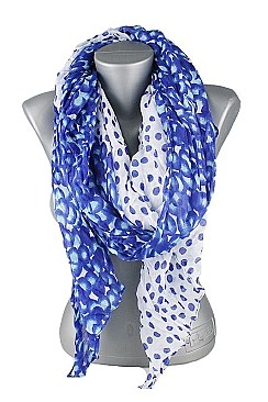 Pack of (12 Pieces ) Assorted Color Two Tone Polka Dot Scarves FM-SF106