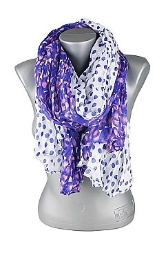 Pack of (12 Pieces ) Assorted Color Two Tone Polka Dot Scarves FM-SF106