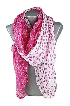 Pack of (12 Pieces ) Assorted Color Two Tone Polka Dot Scarves FM-SF106