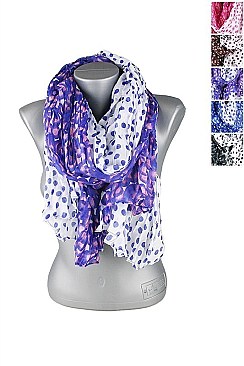 Pack of (12 Pieces ) Assorted Color Two Tone Polka Dot Scarves FM-SF106