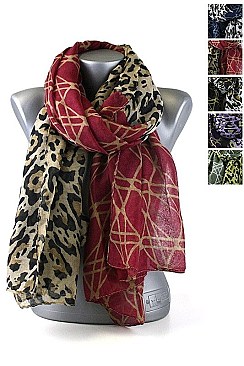 Pack of (12 pieces) Animal Print Scarves FM-SF159