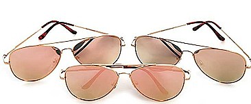 PACK OF 12  PINK REFLECT AVIATOR SUNGLASSES