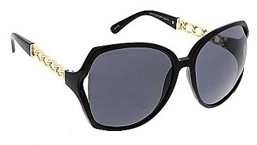 PACK OF 12 OVERSIZED FRAME WITH CHAIN TEMPLE ACCENT SUNGLASSES
