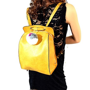 SG131-LP Pom Pom Accent Convertible Backpack