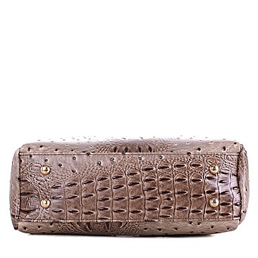 OSTRICH PRINT BUCKET SATCHEL