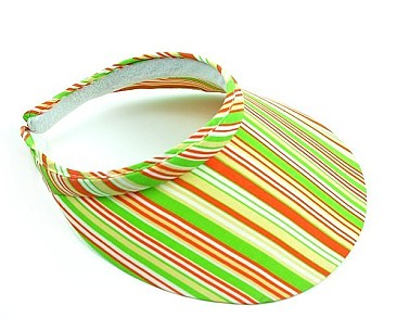 Cotton Stripe Multi Color Clip On Visors