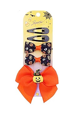 Pack of 12 Trendy 5pc Halloween Hair Clip Set