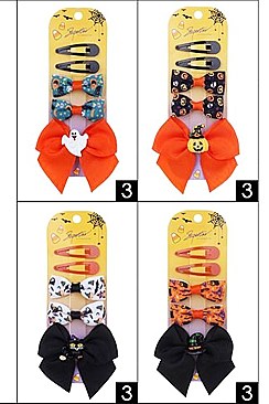 Pack of 12 Trendy 5pc Halloween Hair Clip Set