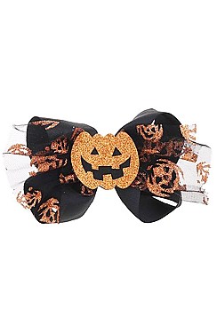 Pack of 12 Wacky Halloween Theme Hair Bow Clip