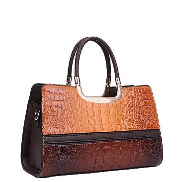 2 In 1 Crocodile Satchel Wallet Set - High Quality