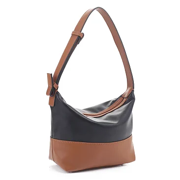 Color Block Accent Hobo Shoulder Bag