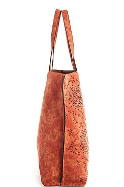 Chic Smooth Textured PU Leather Street Level Stylish Pattern Tote Bag JYSL-380