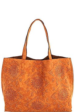 Chic Smooth Textured PU Leather Street Level Stylish Pattern Tote Bag JYSL-380