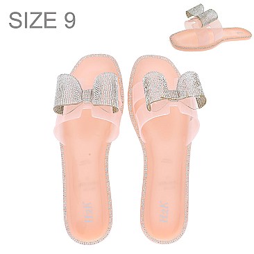 WOMEN'S Trendy Glitzy Bow Jelly Clear Sandals