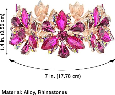 FASHION FLORAL STONE STRETCH BRACELET