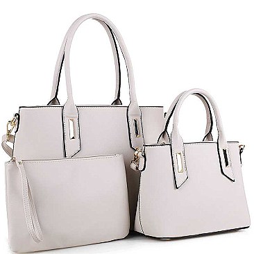 3IN1FASHIONABLE AND TRENDY DESIGNER SATCHEL SET WITH LONG STRAP  JYSM-19459-SET