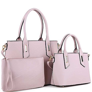 3IN1FASHIONABLE AND TRENDY DESIGNER SATCHEL SET WITH LONG STRAP  JYSM-19459-SET