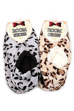 Pack of (12 PAIRS) LEOPARD INDOOR SLIPPERS FM-SO447