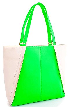 TRENDY NEON TWO TONE TOTE BAG