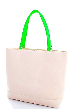 TRENDY NEON TWO TONE TOTE BAG