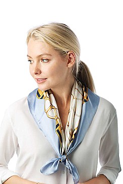 Chain Print Bordered Scarf