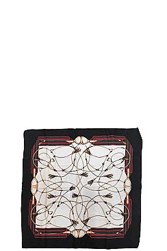 Chain Print Bordered Scarf