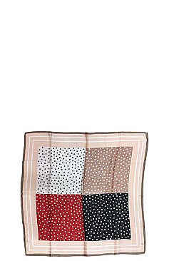 Polka Dot Print Square Scarf
