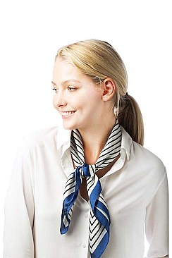 Stripe Print Square Scarf