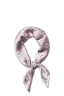SILKY CUTE PAISLEY PRINT BANDANA SCARF