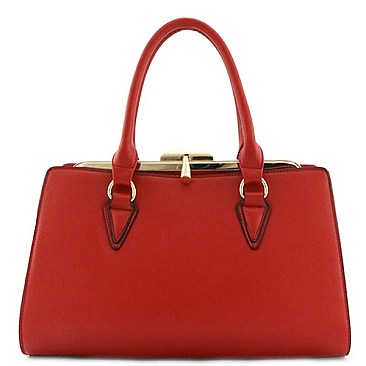 DESIGNER METAL FRAME AND CLASP CLOSURE BAG