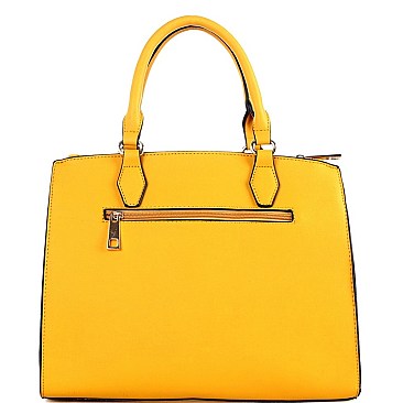 STRUCTURED PADLOCK ACCENT SATCHEL SET