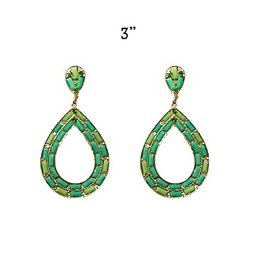 Fashionable Dangly Teardrop Epoxy Fashion Earrings SLSS14