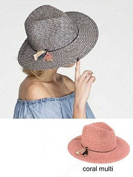 Coloured Tassle Panama Straw Hat