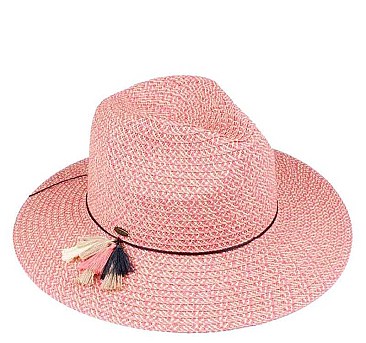 Coloured Tassle Panama Straw Hat