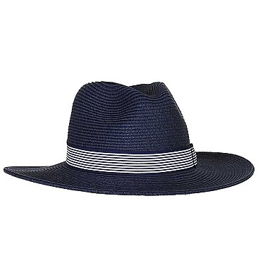 Brim Hat with Striped Band