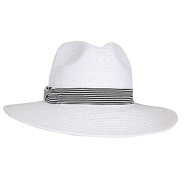 Brim Hat with Striped Band