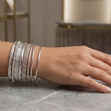 SILVER Stacking Bangles