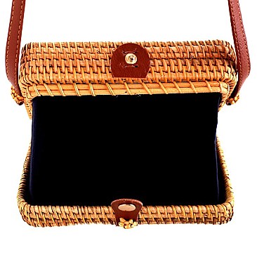 Woven Bamboo Boxy Shoulder Bag MH-SW19497