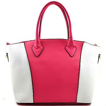 Two-tone Saffiano Combo Large Bucket Tote