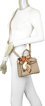 Scarfed & Pad Locked 2-in-1 Small Satchel Crossbody