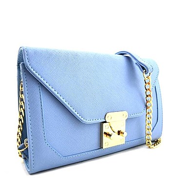 Unique Push Lock Dual Compartment Envelope Shape Clutch