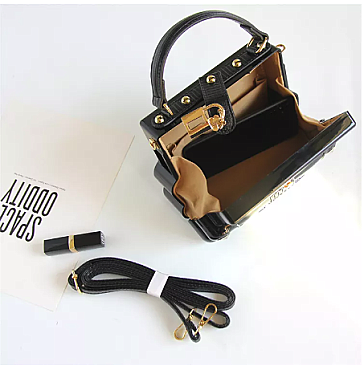 Retro Car Shaped Pad-Lock Crossbody Bag