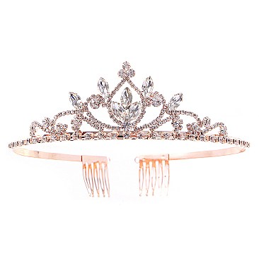 TEAR DROPS CRYSTAL RHINESTONE TIARA