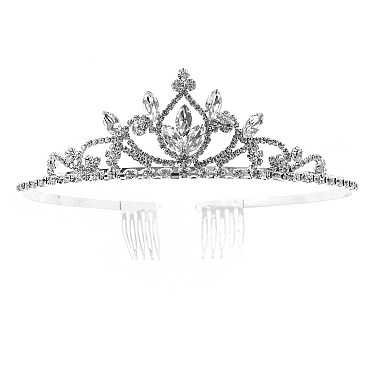 TEAR DROPS CRYSTAL RHINESTONE TIARA