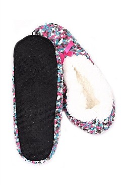 PACK OF 12 ELEGANT RIBBON ACCENT INDOOR SLIPPER SHOES